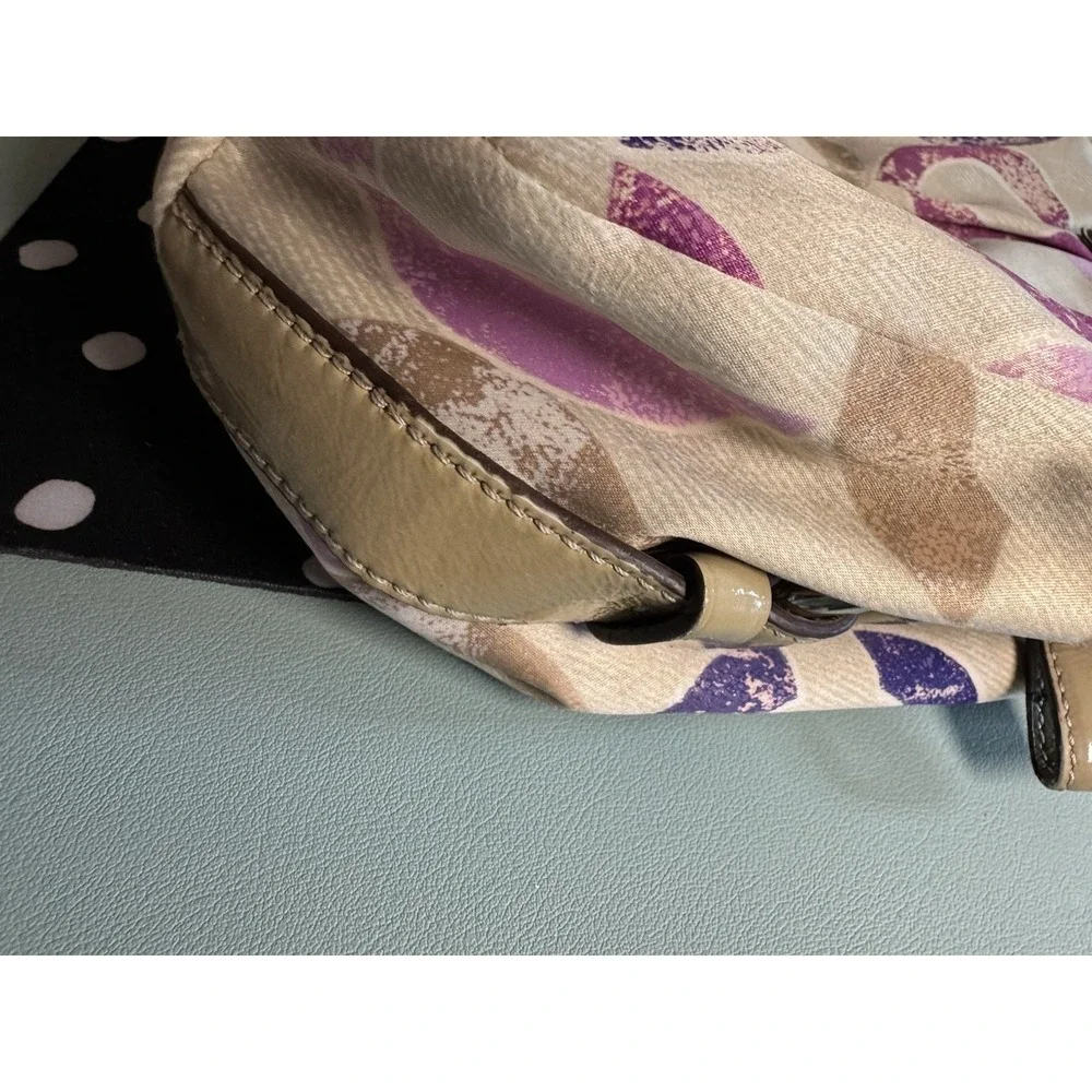 Coach Rare Hobo Bag Madison Signature Distressed Op Art Maggie Pink Purp #22289